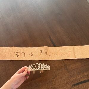 Rose Gold 30th Birthday Sash and Tiara Set